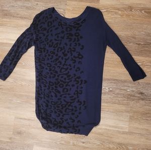 Blue leopard print sweater